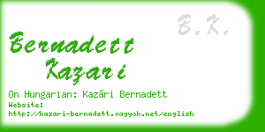 bernadett kazari business card